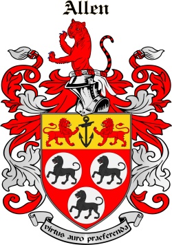 Allen family crest Allen family crest